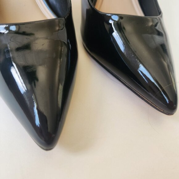 Jenn Ardor Comfortable Stiletto Pumps Black Patent High Heels Office Siren Sexy - Picture 3 of 12